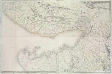 Karte von Kutch und Kathiawar, veröffentlicht unter der Leitung von Oberst G.C. de Pree, S.C., Generalvermesser von Indien, 1885